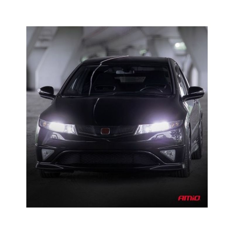 Auto si Moto - Piese auto si accesorii - Caroserie - Faruri, stopuri si proiectoare - Set 2 leduri auto H4 Canbus, 68W, 7646Lm, 6000k, 12V-24V, Amio - Infinity.ro