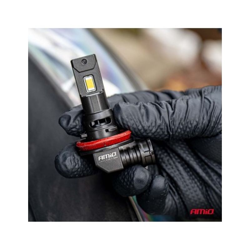 Auto si Moto - Piese auto si accesorii - Caroserie - Faruri, stopuri si proiectoare - Set 2 leduri auto H8, H9, H11, H16 Canbus, 68W, 7646Lm, 6000k, 12V-24V, Amio - Infinity.ro