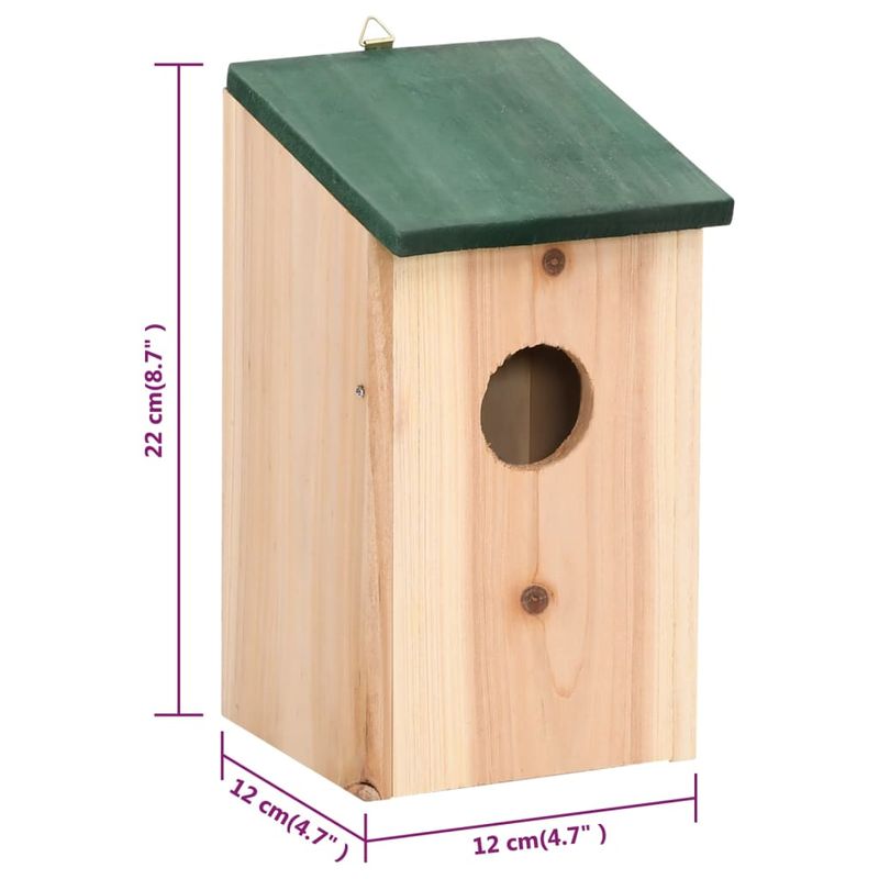 Petshop - Accesorii petshop - Culcusuri si custi - Custi interior si exterior - Casute de pasari, 8 buc., 12x12x22 cm, lemn - Infinity.ro