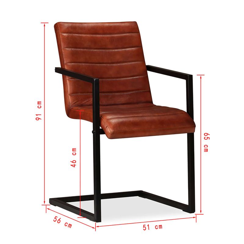 Casa si Gradina - Mobilier - Scaune si fotolii - Scaune - Scaune de bucatarie, 6 buc., maro, piele naturala - Infinity.ro