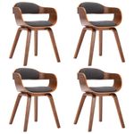 Casa si Gradina - Mobilier - Scaune si fotolii - Scaune - Scaun de bucatarie, 4 buc., gri inchis, textil si lemn curbat - Infinity.ro