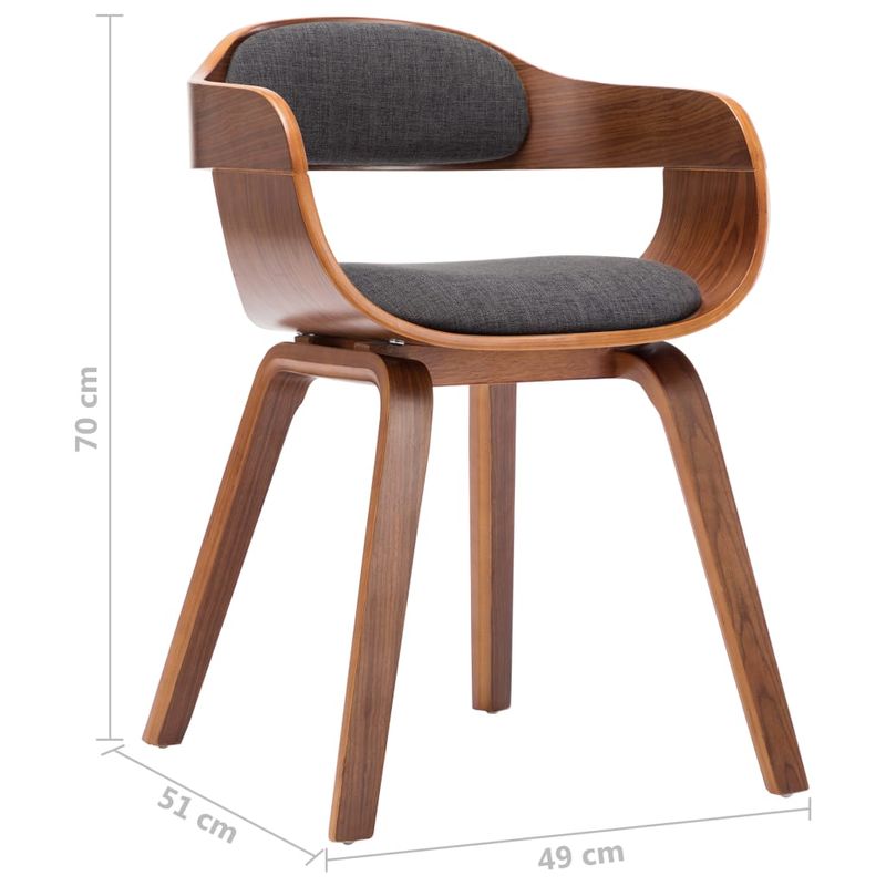 Casa si Gradina - Mobilier - Scaune si fotolii - Scaune - Scaun de bucatarie, 6 buc., gri inchis, textil si lemn curbat - Infinity.ro