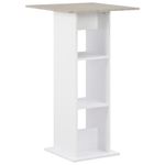 Casa si Gradina - Mobilier - Mese si birouri - Mese bucatarie si dining - Masa de bar, alb si gri beton, 60 x 60 x 110 cm - Infinity.ro