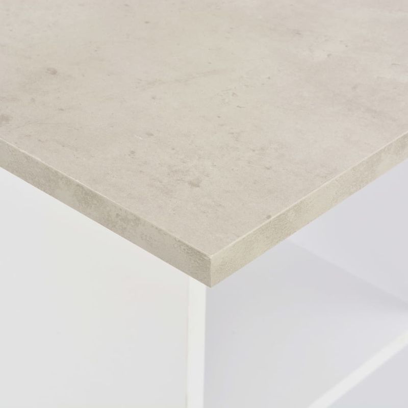 Casa si Gradina - Mobilier - Mese si birouri - Mese bucatarie si dining - Masa de bar, alb si gri beton, 60 x 60 x 110 cm - Infinity.ro