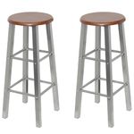 Casa si Gradina - Mobilier - Scaune si fotolii - Scaune - Scaune de bar, 4 buc., argintiu si maro, MDF - Infinity.ro