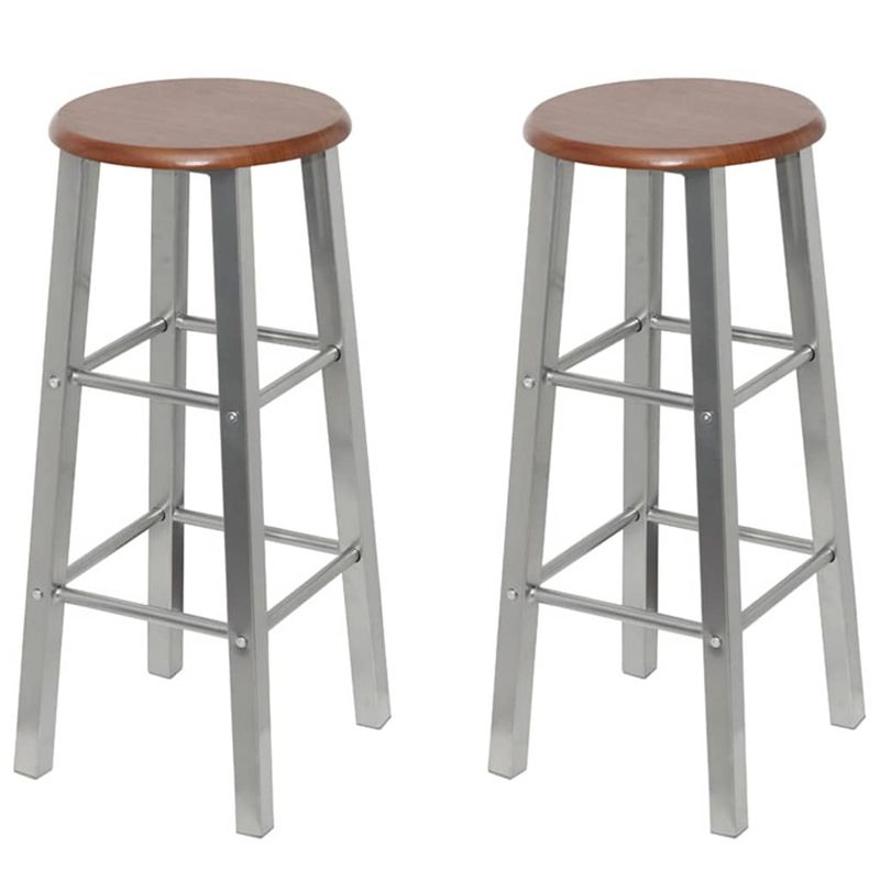 Casa si Gradina - Mobilier - Scaune si fotolii - Scaune - Scaune de bar, 4 buc., argintiu si maro, MDF - Infinity.ro
