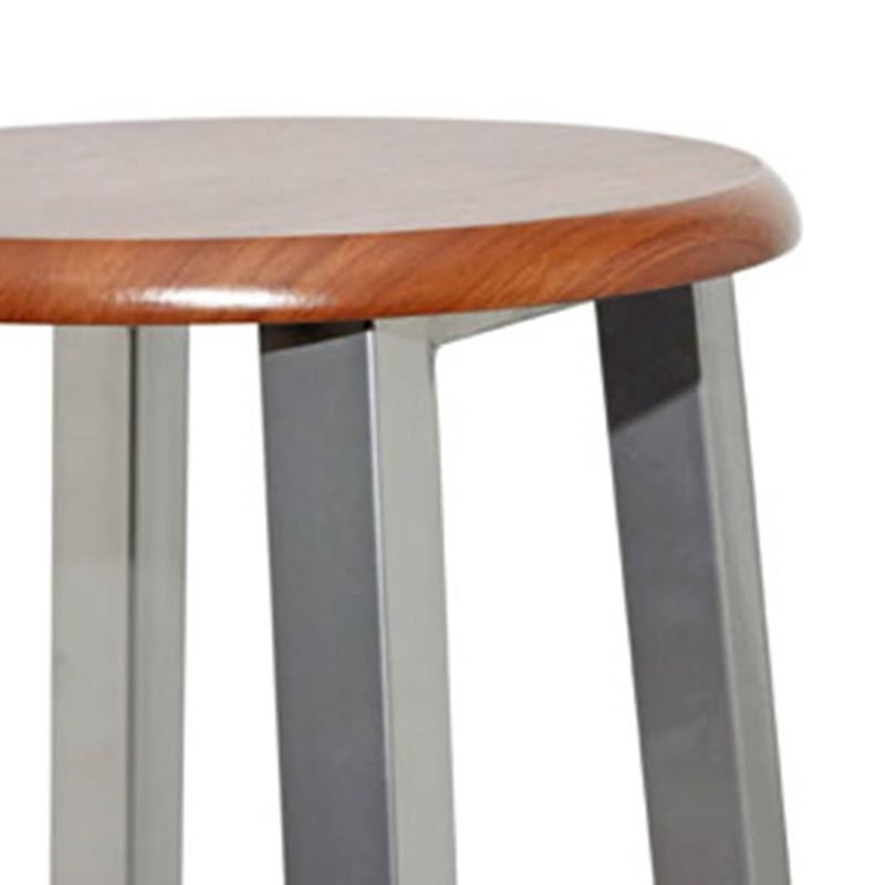 Casa si Gradina - Mobilier - Scaune si fotolii - Scaune - Scaune de bar, 4 buc., argintiu si maro, MDF - Infinity.ro