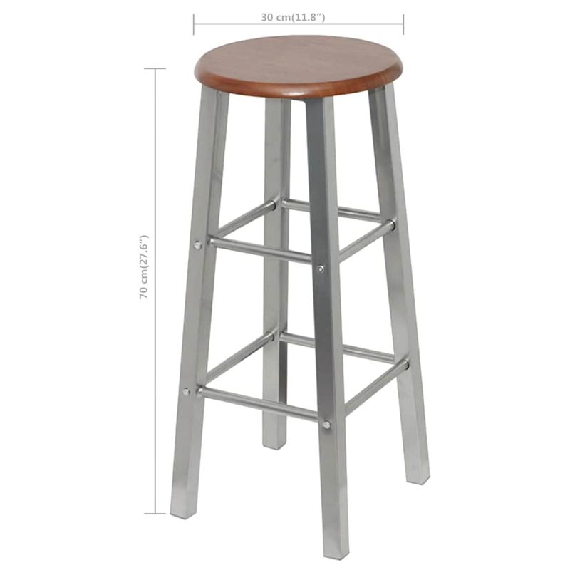 Casa si Gradina - Mobilier - Scaune si fotolii - Scaune - Scaune de bar, 4 buc., argintiu si maro, MDF - Infinity.ro