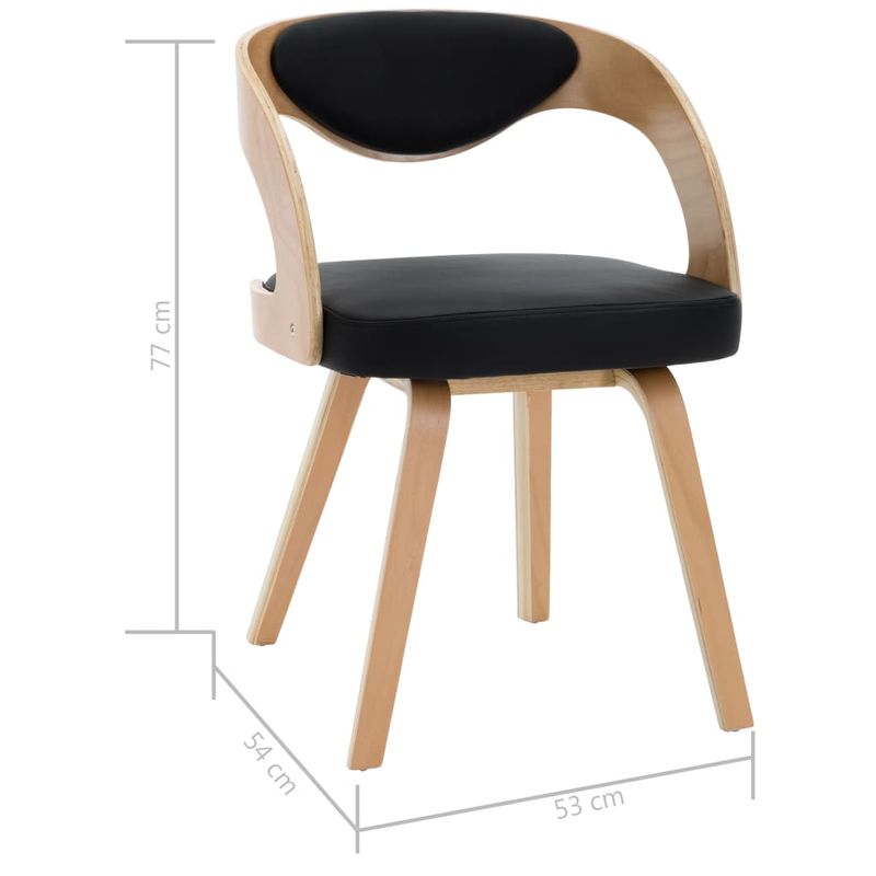Casa si Gradina - Mobilier - Scaune si fotolii - Scaune - Scaune de bucatarie 4 buc, negru, lemn curbat & piele ecologica - Infinity.ro