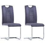 Casa si Gradina - Mobilier - Scaune si fotolii - Scaune - Scaune de bucatarie consola, 2 buc., gri, piele intoarsa eco - Infinity.ro
