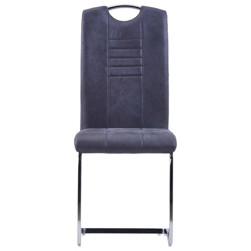 Casa si Gradina - Mobilier - Scaune si fotolii - Scaune - Scaune de bucatarie consola, 2 buc., gri, piele intoarsa eco - Infinity.ro