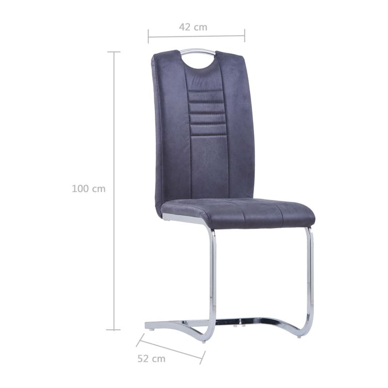 Casa si Gradina - Mobilier - Scaune si fotolii - Scaune - Scaune de bucatarie consola, 2 buc., gri, piele intoarsa eco - Infinity.ro