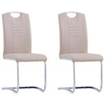 Casa si Gradina - Mobilier - Scaune si fotolii - Scaune - Scaune de bucatarie cantilever 2 buc. cappuccino piele eco - Infinity.ro