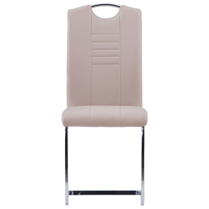 Casa si Gradina - Mobilier - Scaune si fotolii - Scaune - Scaune de bucatarie cantilever 2 buc. cappuccino piele eco - Infinity.ro