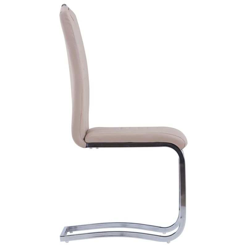 Casa si Gradina - Mobilier - Scaune si fotolii - Scaune - Scaune de bucatarie cantilever 2 buc. cappuccino piele eco - Infinity.ro