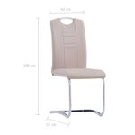 Casa si Gradina - Mobilier - Scaune si fotolii - Scaune - Scaune de bucatarie cantilever 2 buc. cappuccino piele eco - Infinity.ro