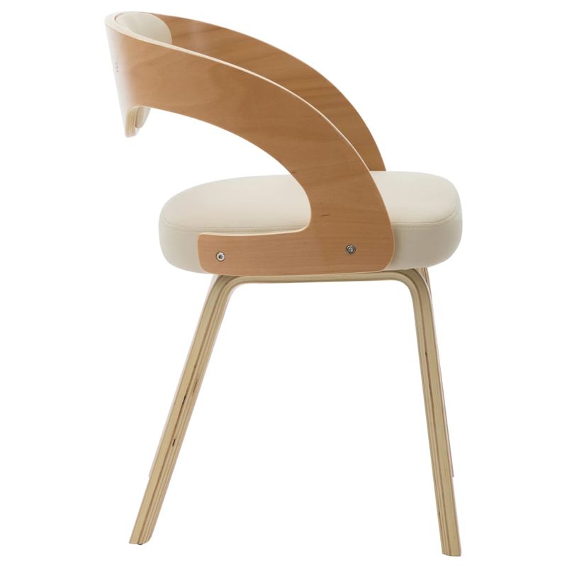 Casa si Gradina - Mobilier - Scaune si fotolii - Scaune - Scaune de bucatarie, 2 buc, crem, lemn curbat & piele ecologica - Infinity.ro