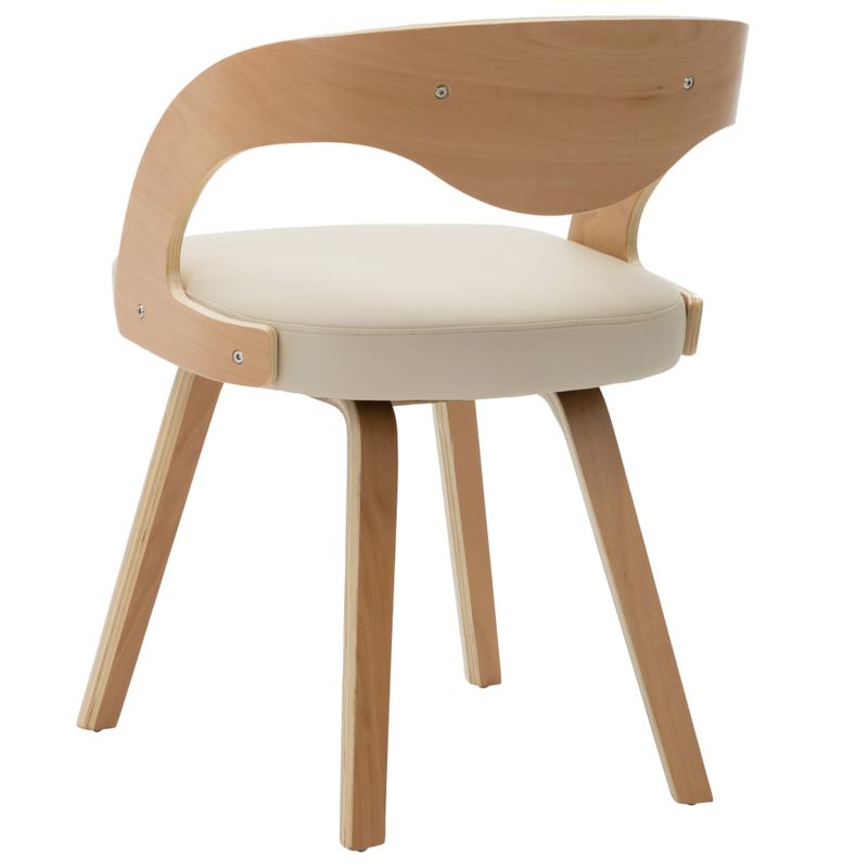 Casa si Gradina - Mobilier - Scaune si fotolii - Scaune - Scaune de bucatarie, 2 buc, crem, lemn curbat & piele ecologica - Infinity.ro