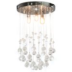 Casa si Gradina - Corpuri si surse de iluminat - Lustre si pendule - Lustra cu margele de cristal, argintiu, sfera, 3 x bec G9 - Infinity.ro