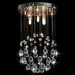 Casa si Gradina - Corpuri si surse de iluminat - Lustre si pendule - Lustra cu margele de cristal, argintiu, sfera, 3 x bec G9 - Infinity.ro