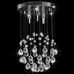 Casa si Gradina - Corpuri si surse de iluminat - Lustre si pendule - Lustra cu margele de cristal, argintiu, sfera, 3 x bec G9 - Infinity.ro