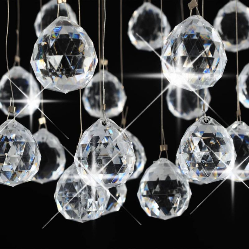 Casa si Gradina - Corpuri si surse de iluminat - Lustre si pendule - Lustra cu margele de cristal, argintiu, sfera, 3 x bec G9 - Infinity.ro
