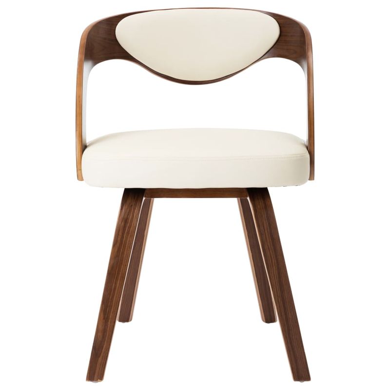 Casa si Gradina - Mobilier - Scaune si fotolii - Scaune - Scaune de bucatarie, 4 buc, crem, lemn curbat & piele ecologica - Infinity.ro