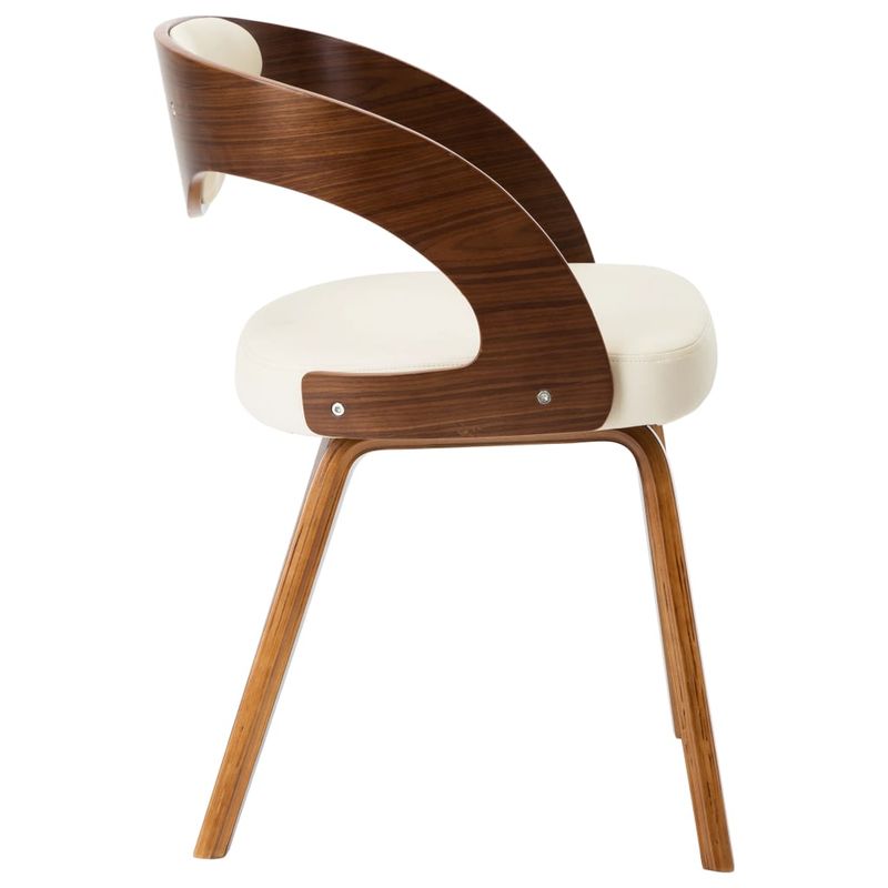 Casa si Gradina - Mobilier - Scaune si fotolii - Scaune - Scaune de bucatarie, 4 buc, crem, lemn curbat & piele ecologica - Infinity.ro