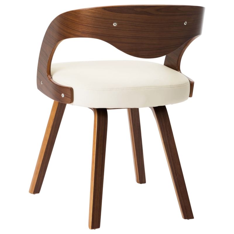 Casa si Gradina - Mobilier - Scaune si fotolii - Scaune - Scaune de bucatarie, 4 buc, crem, lemn curbat & piele ecologica - Infinity.ro