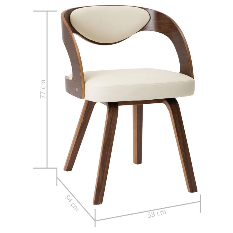 Casa si Gradina - Mobilier - Scaune si fotolii - Scaune - Scaune de bucatarie, 4 buc, crem, lemn curbat & piele ecologica - Infinity.ro