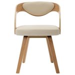 Casa si Gradina - Mobilier - Scaune si fotolii - Scaune - Scaune de bucatarie, 4 buc, crem, lemn curbat & piele ecologica - Infinity.ro