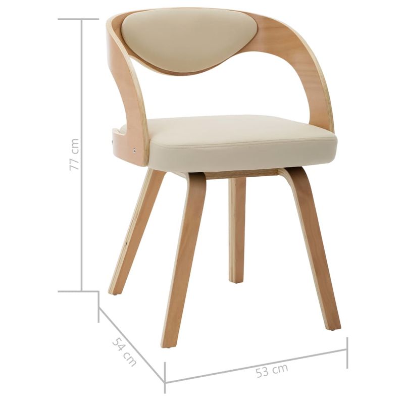 Casa si Gradina - Mobilier - Scaune si fotolii - Scaune - Scaune de bucatarie, 4 buc, crem, lemn curbat & piele ecologica - Infinity.ro