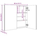 Casa si Gradina - Mobilier - Mobilier baie - Corpuri baie - Dulap de baie cu oglinda si LED, 80 x 12,2 x 68 cm - Infinity.ro
