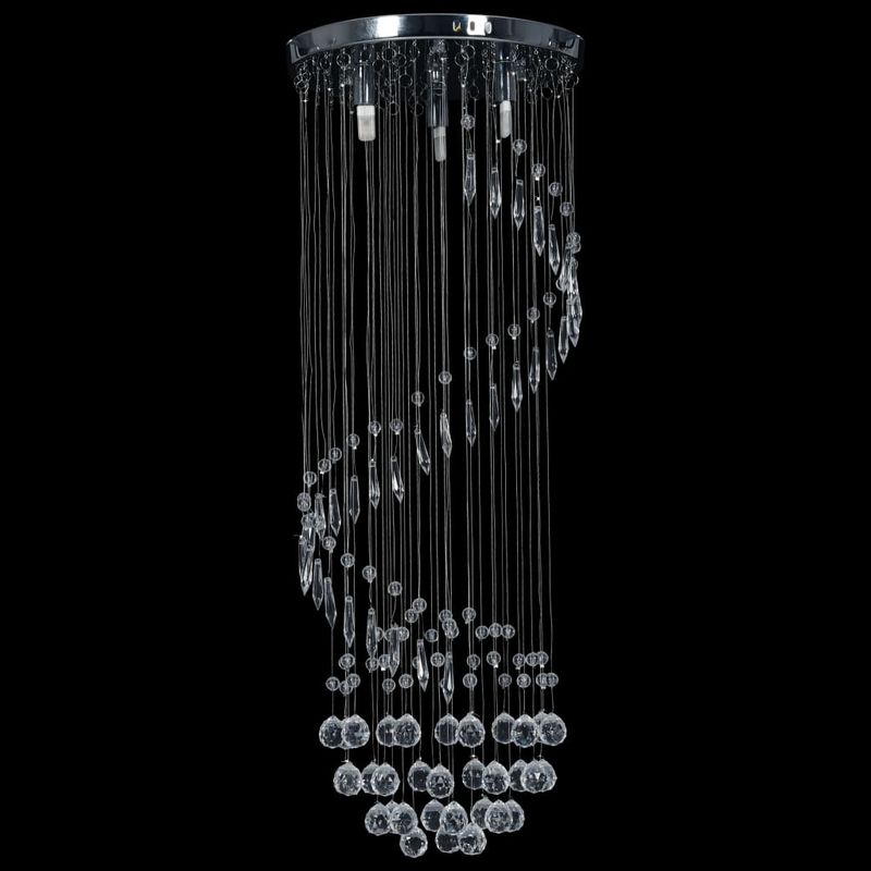 Casa si Gradina - Corpuri si surse de iluminat - Lustre si pendule - Lustra cu margele de cristal, argintiu, spirala, G9 - Infinity.ro