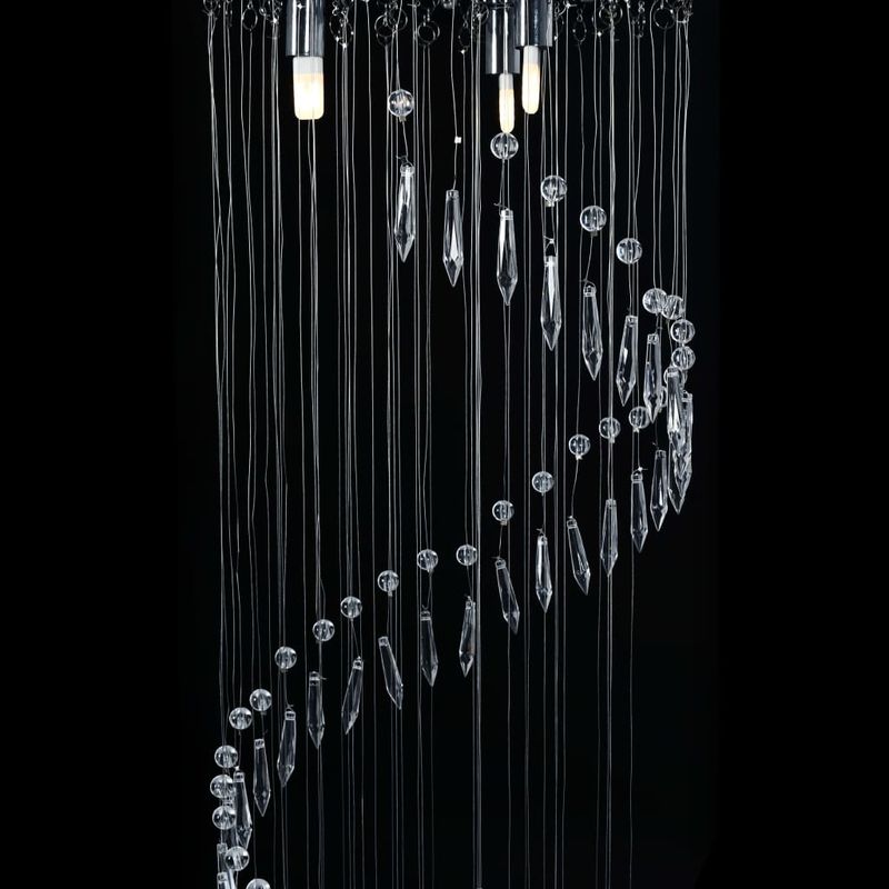 Casa si Gradina - Corpuri si surse de iluminat - Lustre si pendule - Lustra cu margele de cristal, argintiu, spirala, G9 - Infinity.ro