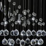 Casa si Gradina - Corpuri si surse de iluminat - Lustre si pendule - Lustra cu margele de cristal, argintiu, spirala, G9 - Infinity.ro