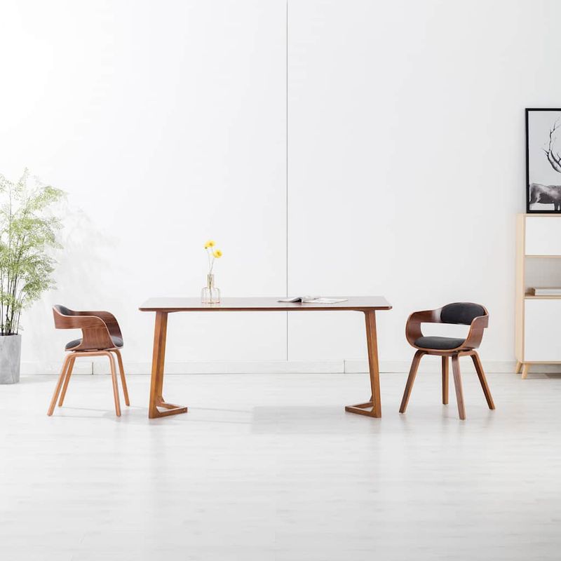 Casa si Gradina - Mobilier - Scaune si fotolii - Scaune - Scaun de bucatarie, gri inchis, material textil si lemn curbat - Infinity.ro