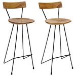 Casa si Gradina - Mobilier - Scaune si fotolii - Scaune - Scaune de bar, 2 buc., lemn masiv de tec - Infinity.ro