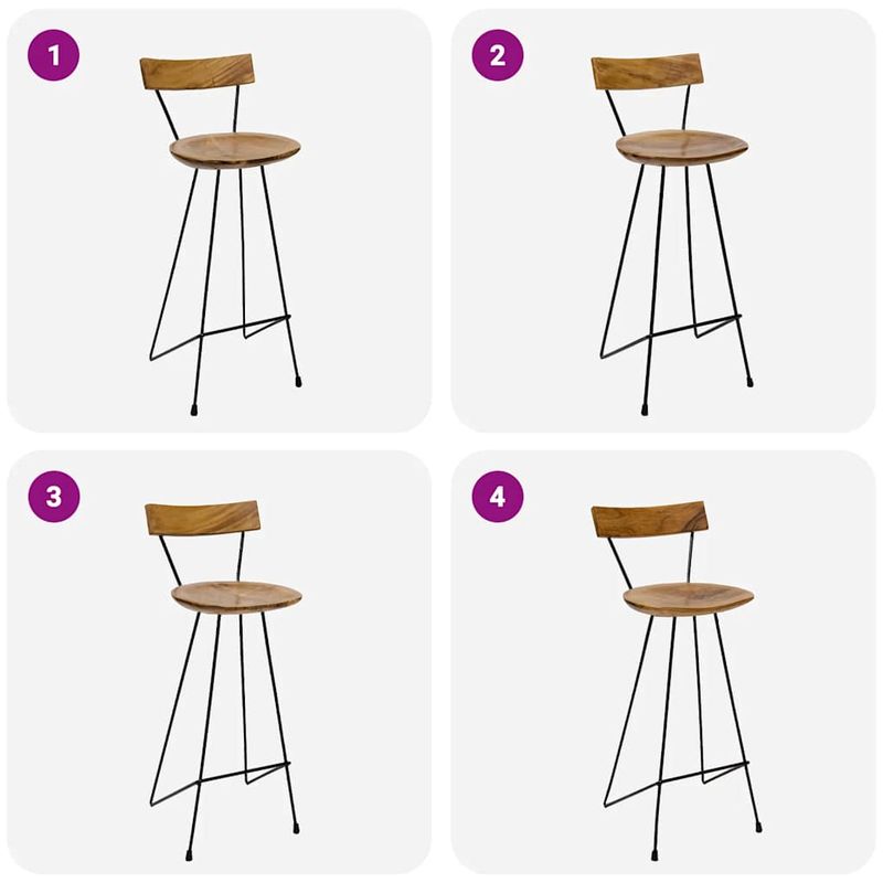 Casa si Gradina - Mobilier - Scaune si fotolii - Scaune - Scaune de bar, 2 buc., lemn masiv de tec - Infinity.ro
