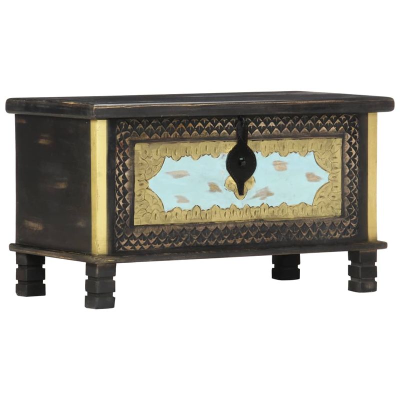 Casa si Gradina - Mobilier - Organizare si depozitare - Cufere si lazi - Lada de depozitare, negru, 80 x 40 x 45 cm, lemn masiv de mango - Infinity.ro