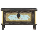 Casa si Gradina - Mobilier - Organizare si depozitare - Cufere si lazi - Lada de depozitare, negru, 80 x 40 x 45 cm, lemn masiv de mango - Infinity.ro