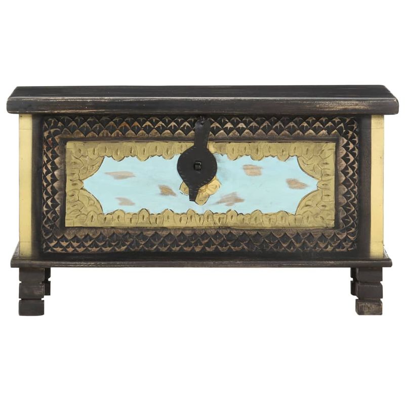 Casa si Gradina - Mobilier - Organizare si depozitare - Cufere si lazi - Lada de depozitare, negru, 80 x 40 x 45 cm, lemn masiv de mango - Infinity.ro