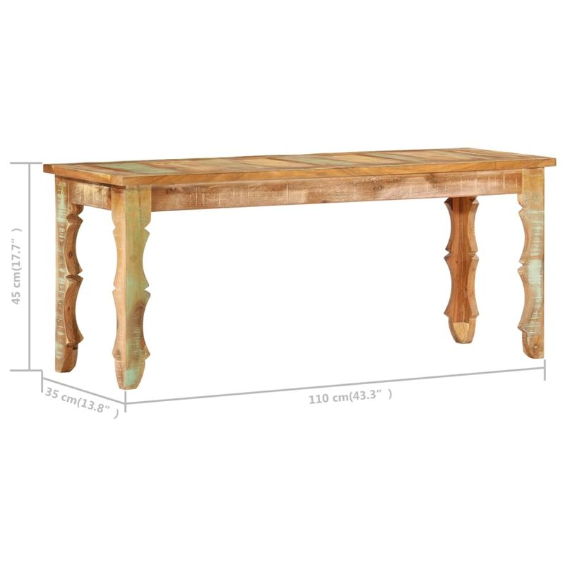 Casa si Gradina - Mobilier - Canapele si coltare - Banchete - Banca solida din lemn reciclat, 110x35x45 cm - Infinity.ro