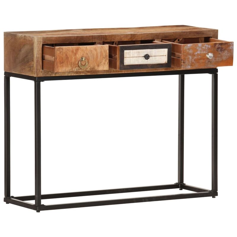 Casa si Gradina - Mobilier - Comode si corpuri - Comode - Masa consola, auriu, 90 x 30 x 75 cm, lemn masiv reciclat - Infinity.ro