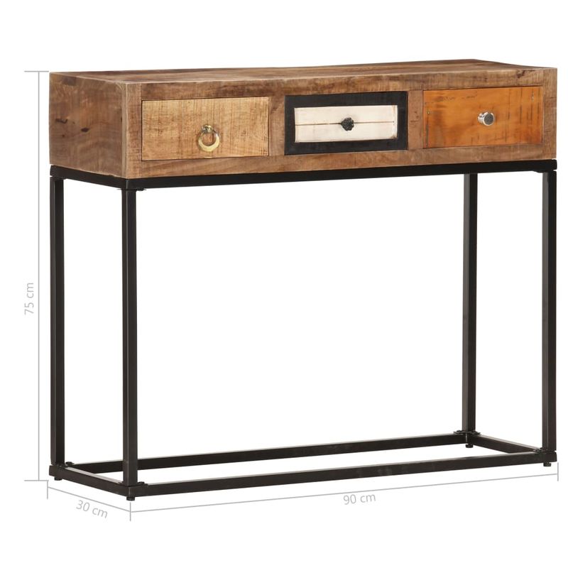 Casa si Gradina - Mobilier - Comode si corpuri - Comode - Masa consola, auriu, 90 x 30 x 75 cm, lemn masiv reciclat - Infinity.ro