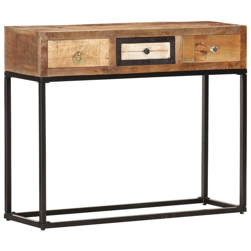 Casa si Gradina - Mobilier - Comode si corpuri - Comode - Masa consola, auriu, 90 x 30 x 75 cm, lemn masiv reciclat - Infinity.ro