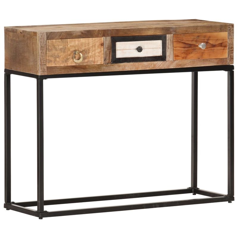 Casa si Gradina - Mobilier - Comode si corpuri - Comode - Masa consola, auriu, 90 x 30 x 75 cm, lemn masiv reciclat - Infinity.ro