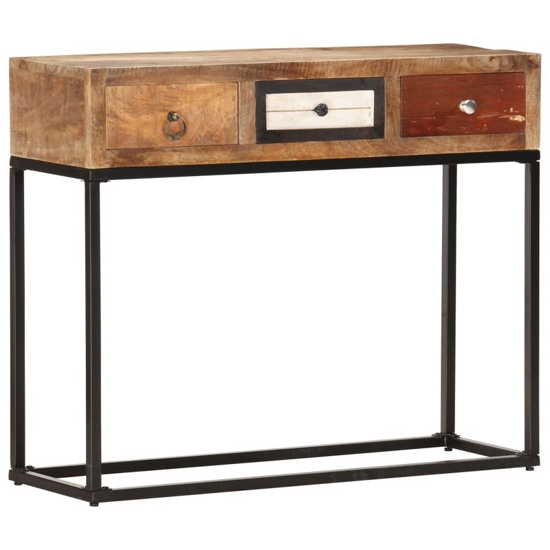 Casa si Gradina - Mobilier - Comode si corpuri - Comode - Masa consola, auriu, 90 x 30 x 75 cm, lemn masiv reciclat - Infinity.ro