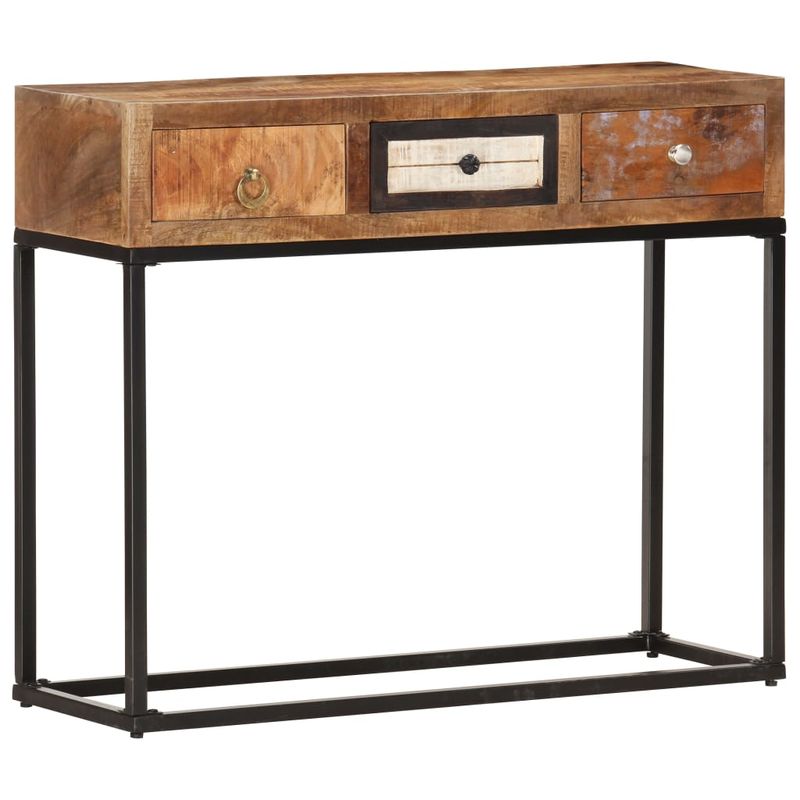 Casa si Gradina - Mobilier - Comode si corpuri - Comode - Masa consola, auriu, 90 x 30 x 75 cm, lemn masiv reciclat - Infinity.ro