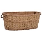 Casa si Gradina - Termice - Sobe, Seminee si accesorii - Accesorii seminee si sobe - Cos lemne foc cu manere de transport natural 88x57x34 cm salcie - Infinity.ro